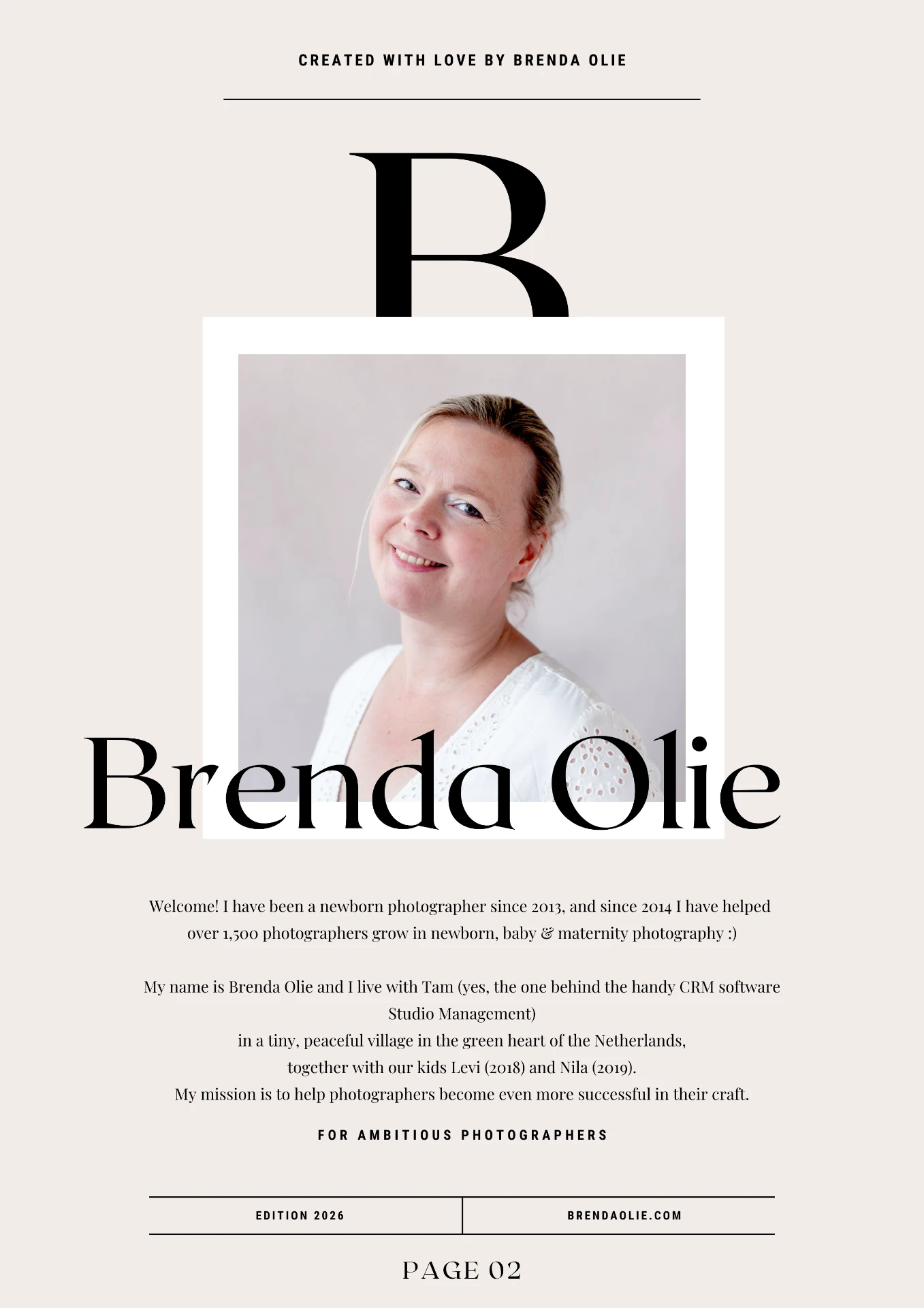 Page about Brenda from the styling guide